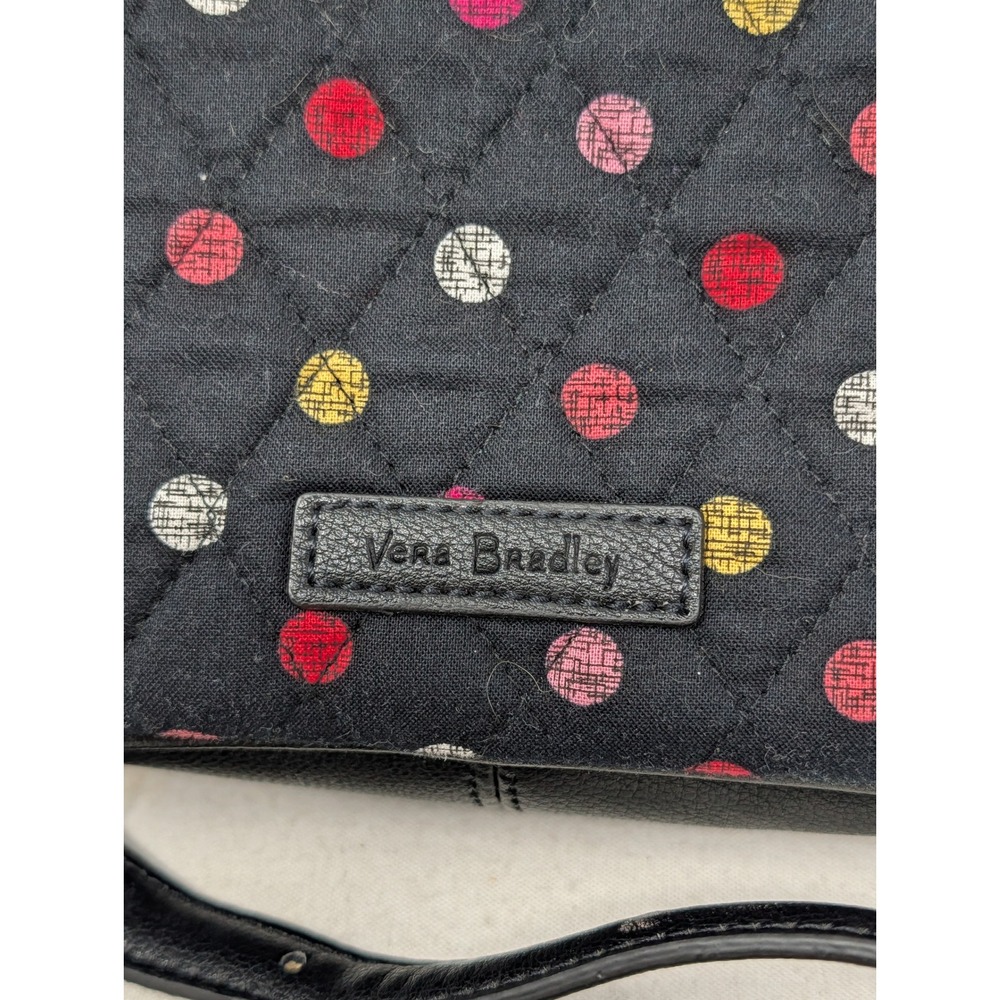 Vera Bradley Black Polka Dot Quilted Crossbody Bag and Matching Wallet Set - Picture 3 of 16